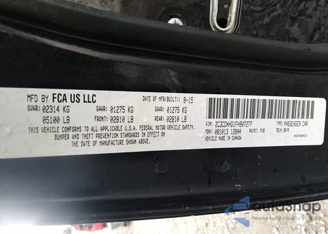 2015 Dodge Charger Sxt из США, поврежденный, VIN 2C3CDXHG1FH907277